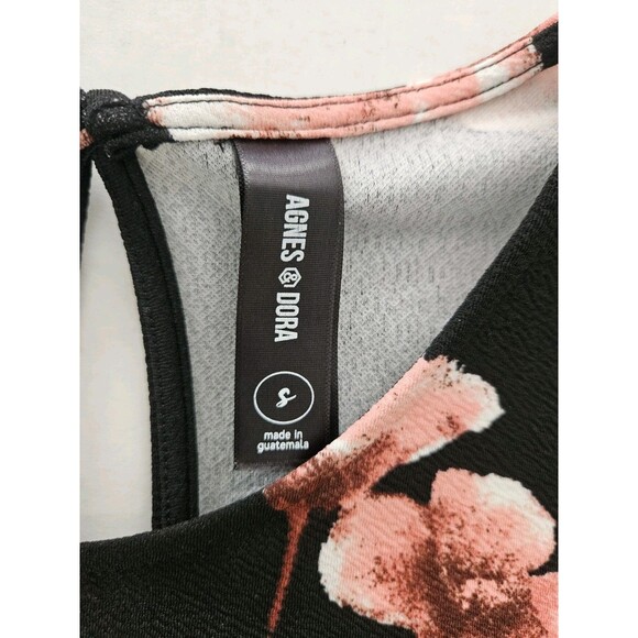 Agnes & Dora Floral Romance Adams Dress Nwt Sz S Black & Pink - Picture 10 of 13